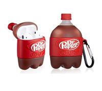 Shineyii for Airpod 2/1 Soft Silicone Case Cute Cartoon Kawaii Funny Cover Fashion Drink Protective Skin Accessories Keychain for Girls Teens Cases for Air Pods Compatible with Airpods 2&1, Dr Pepper