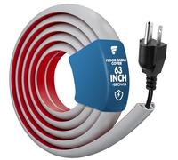 shinfly 1.6m Floor Cable Cover, PVC Wire Cover, Prevent Trip Hazards, Grey | Self-adhesive Floor Cord Cover, Protect Trailing Cables for Home, Offices, and Warehouses, 12cm(W) x 10cm(H)