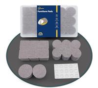 shinfly 100 Pieces Self Adhesive Felt Pads (Square and Round) - Professional Furniture Felt Pads with Transparent Damper