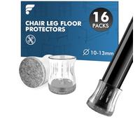 shinfly 16pcs Chair Leg Floor Protectors for 10-13mm, Clear Silicone Chair Leg Caps with Felt Pads, Floor Protectors for Furniture Legs, Anti-Scratch & Noise Reduction