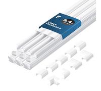 shinfly 2.4m Cable Trunking Kit Self Adhesive - Mini Trunking for Electric Cables, Cable Cover for Cord, Cable Management Wall Raceway - Wire Tidy Concealer Duct for TV - White 15 mm x 9 mm