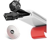 shinfly 2m White Silicone Cable Trunking for 2-3 Cords, Self-Adhesive Flexible Wire Cover for Cables, Cable Covers for Wires Wall, Suitable for TV, Wall, Floor & Ceiling Cables Management
