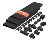 shinfly 4.8m Black Cable Trunking, Black Trunking for Electric Cables, Cable Cover, Trunking for Hiding Cables, Self Adhesive Trunking for Wall, TV - 30mm x 15mm