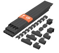shinfly 4.8m Cable Trunking Black, Trunking for Electric Cables - 15x10 mm | Cable Cover, Black Trunking for Hiding Cables, Self Adhesive Wire Cover, Paintable Cable Tidy for Wall, TV (0.4m x 12-pack)