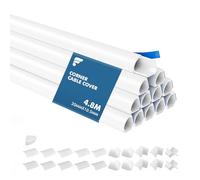 shinfly 4.8m Corner Cable Cover, Quadrant Round Cable Trunking, Trunking for Electric Cables, Wire Covers for Cables, Self Adhesive Trunking for Corner and Bottom of Wall - White 20mm x 10.5 mm