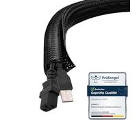 shinfly Cable Sleeve 6 mm x 6 m, Black - for 1-2 thin cables or a single thicker cable, cable organizer for PC, household appliances, office & motorcycle
