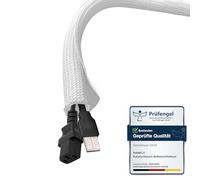 shinfly Cable Sleeve ∅6mmx 10m, White - for 1-2 Thin Cables or a Single Thicker Cable, Cable Organizer for PC, Household Appliances, Office & Motorcycle