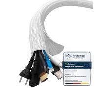 shinfly Cable Tidy Sleeve, 13mm/∅0.51"-3m/9.84ft Cable Management Sleeve, Wire Loom Self-Closing Tube Wire Organizer for TV PC Home, White