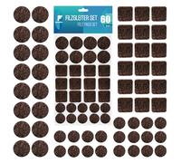 shinfly Felt Furniture Pads 60 Pcs, Dark Brown, Floor Protector for Chair Leg, Self-Adhesive Pads for Furniture Feet, Anti-Scratches and Reduce Noise, Protect Your Hard Wood Floor