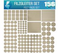 shinfly Felt Furniture Pads Set 156 - Pack, Beige, Floor Protector for Chair Leg, Self-Adhesive Pads for Furniture Feet, Prevent Scratches on Hardwood Floor, Reduce Furniture Moving Noise