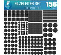 shinfly Felt Furniture Pads Set 156 - Pack, Black, Floor Protector for Chair Leg, Self-Adhesive Pads for Furniture Feet, Prevent Scratches on Hardwood Floor, Reduce Furniture Moving Noise