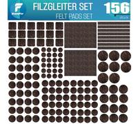 shinfly Felt Furniture Pads Set 156 - Pack, Dark Brown, Floor Protector for Chair Leg, Self-Adhesive Pads for Furniture Feet, Prevent Scratches on Hardwood Floor, Reduce Furniture Moving Noise