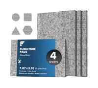 shinfly Furniture Pads Floor Protectors 4 Sheets, DIY Felt Pads for Furniture Feet, Premium 7.87x5.91in Heavy Duty Grey Felt Sheets, for Hardwood Floors, Non Scratch, Suitable for Sofa, Chair, Table