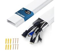 shinfly TV Cable Trunking 0.4m - PVC Wire Tidy for Wall Wire Cover, Hides 1~10 Cables, Self-Adhesive Cable Trunking - Ideal for TV Installation - 15.75in(L) x2.36in(W) x0.71in(H) - White