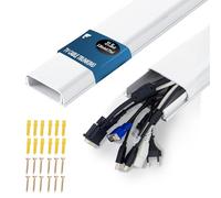 shinfly TV Cable Trunking 0.8m - PVC Wire Tidy for Wall Wire Cover, Hides 1~10 Cables, Self-Adhesive Cable Trunking - Ideal for TV Installation - 15.75in(L) x2.36in(W) x0.71in(H) - White