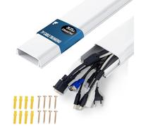 shinfly TV Cable Trunking 1m - PVC Wire Tidy for Wall Wire Cover, Hides 1~10 Cables, Self-Adhesive Cable Trunking - Ideal for TV Installation - 39.37in(L) x2.36in(W) x0.71in(H) - White