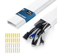 shinfly TV Cable Trunking 2m - PVC Wire Tidy for Wall Wire Cover, Hides 1~10 Cables, Self-Adhesive Cable Trunking - Ideal for TV Installation - 39.37in(L) x2.36in(W) x0.71in(H) - White