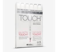 ShinHan : Touch Twin 6 Brush Marker Pen Set : Grey Colors