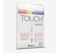 ShinHan : Touch Twin 6 Brush Marker Pen Set : Main Colors