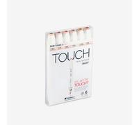ShinHan : Touch Twin 6 Brush Marker Pen Set : Skin Tones A (Caucasian)