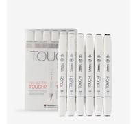 ShinHan : Touch Twin 6 Brush Marker Pen Set : Warm Grey Tones A