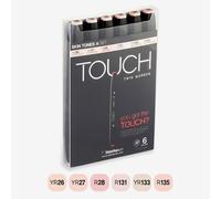 ShinHan : Touch Twin 6 Marker Pen Set : Skin Tones A (Caucasian)