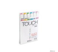 ShinHan Touch Twin Brush Marker Pen Set Pastel Colours 6 Pack For Art Drawing