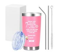 Shinhoo 20oz Insulated Tumbler with Straw & Lid - Pink Travel Mug for Coffee, Tea & Cold Drinks - Birthday Gift for Mum, Mother's Day, Christmas Presents