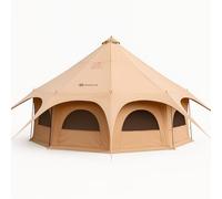 ShinHye 16.4ft Premium Canvas Bell Tent - Sleeps 10, Waterproof & Breathable for Glamping Comfort