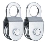 SHINICO Cable Pulley 32mm Small Snatch Block for 0.31Inch/8mm Wire Rope, Single Pulley Wheel Bearing Inside, Load 110 LB, 2Pack
