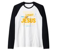 Shining A Light On Who Jesus Bible Christian Verse Quote Raglan Baseball Tee