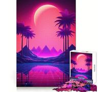 Shining Ascents Synthwave 1000 Pieces Jigsaws Adults Puzzles Gifts Fine Logic Toy Gentle Leisure Neat Edge Lovely Gift 38x52cm