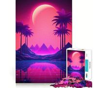 Shining Ascents Synthwave 1000 Pieces Jigsaws Adults Puzzles Gifts Fine Logic Toy Gentle Leisure Neat Edge Lovely Gift 38x52cm