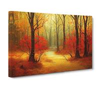 Shining Autumn Forest Canvas Wall Art Print 30x20 Inch