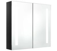 Vidaxl Led Bathroom Mirror Cabinet Shining Black 62X14X60 Cm