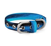 Shining Blue Pet Collar, Oxford Cloth Pet Collar 7.9-10.4 Inch, Soft Breathable Adjustable Dog Collar with Safe Buckle, Durable Wear-Resistant Collar for Puppy Dogs and Cats