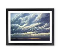Shining Clouds Framed Print | A3 Black Framed Wall Art | Ready to Hang | Modern Landscape Picture | Living Room Bedroom Lounge Office