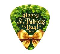 Shining-Clover-St.Patrick'S 12 Pack Guitar Picks With 3 Thicknesses And Storage Box, Abs Plectrums For Electric Bass Guitar Players