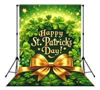 Shining-Clover-St.Patrick'S 5x7ft Photography Backdrop, Photo Background With Rod Pocket, Foldable Studio Backdrop For Birthday, Wedding, Party Decoration