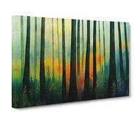 Shining Colourful Forest Canvas Wall Art Print 30x20 Inch