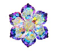 Shining Crystal Flower Brooch Handmade Lapel Pin Clothes Badge Party Accessories Jewelry Bridal Women Girl Flower Lapel Pin For Women Vintage Wedding