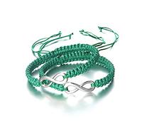 Shining Diva Fashion 2 Pcs Latest Stylish Infinity Couple Matching Bracelets for Women Girls Boys Men, One Size, Nylon, No Gemstone