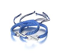 Shining Diva Fashion 2 Pcs Latest Stylish Infinity Couple Matching Bracelets for Women Girls Boys Men, One Size, Nylon, No Gemstone