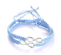 Shining Diva Fashion 2 Pcs Latest Stylish Infinity Couple Matching Bracelets for Women Girls Boys Men, One Size, Nylon, No Gemstone