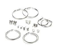 Shining Diva Fashion 6-20 Pairs of Elegant Earrings for Women and Girls, 1, Metal, No Gemstone