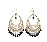 Shining Diva Fashion Black Beads Dangle & Drop Earrings For Girls