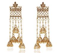 Shining Diva Fashion Gold Plated Latest Pearl Jhumka Jhumki Traditional Earrings for Women and Girls (10249er)