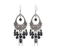 Shining Diva Fashion Jewellery Oxidized Silver Bohemian Stylish Fancy Party Wear Traditional Earrings For Women & Girls Jewelry (Black)(8928er)