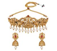 Shining Diva Fashion Latest Stylish Design Fancy Pearl Choker Traditional Necklace Jewellery Set for Women (rrsd16484s)