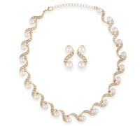 Shining Diva Fashion Latest Stylish Design Fancy Pearl Necklace Jewellery Set for Women (16463s)